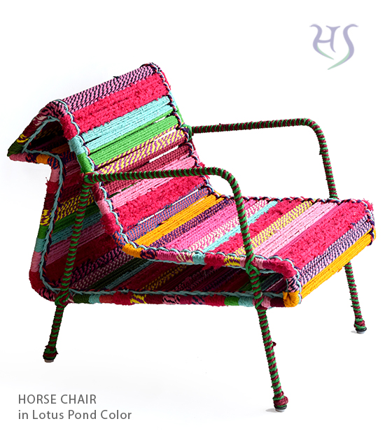 Katran Collection Horse Chair Pink Lotus Pond  by Sahil & Sarthak